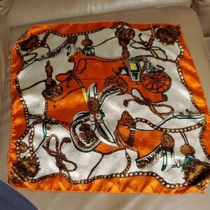 Elegant Orange and White Scarf